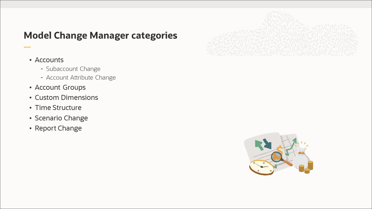 Model Change Manager categories